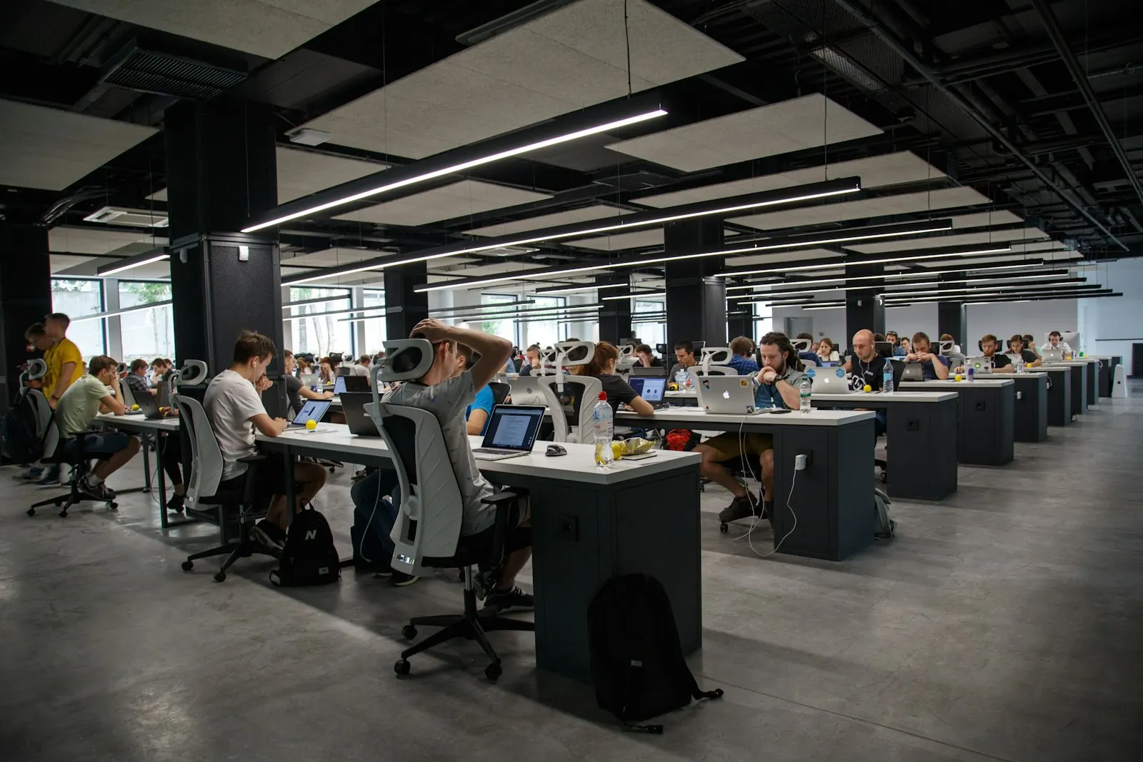 Busy open-plan operations floor