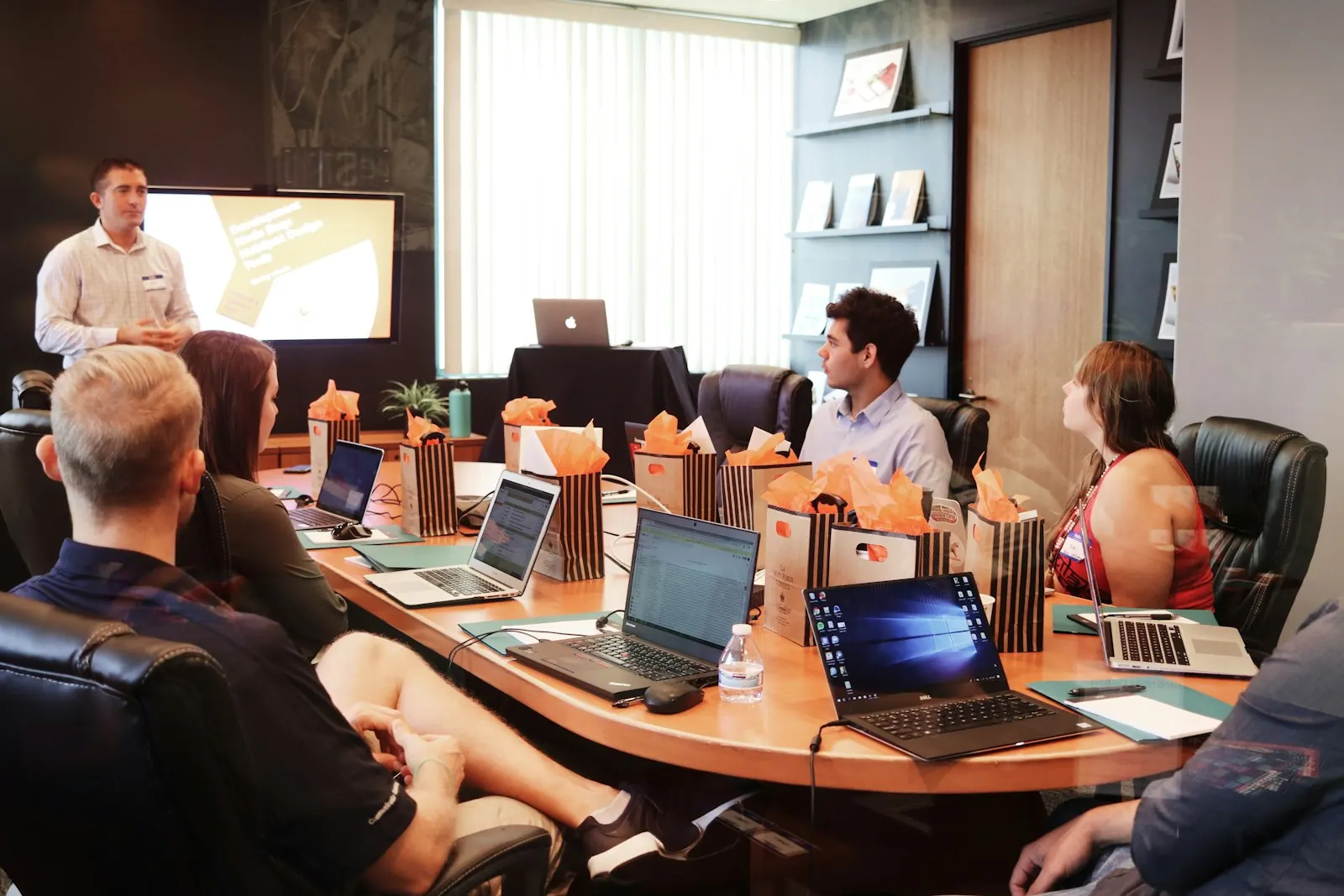 Team workshop around a conference table